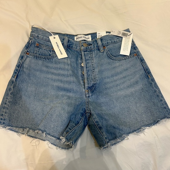 Denim Forum Ex Boyfriend Mid Thigh Denim Short - - Picture 1 of 1